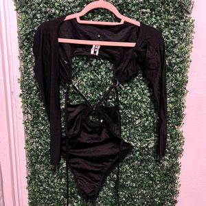 NEW! NEVER WORN! Bodysuit, sexy, Medium, Black from K TOO.